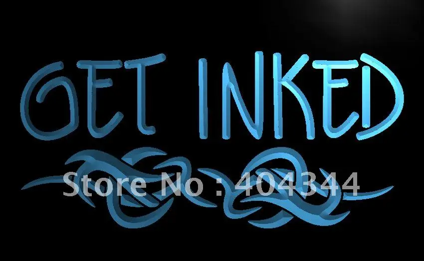 

LB316- GET INKED Tattoo Piercing LED Neon Light Sign home decor crafts