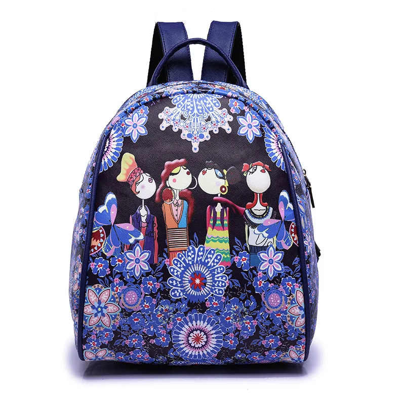 Fashion Women Backpack High Quality Youth PU Leather Backpacks national style for Girls Female Shoulder mochila HY-657 | Багаж и сумки