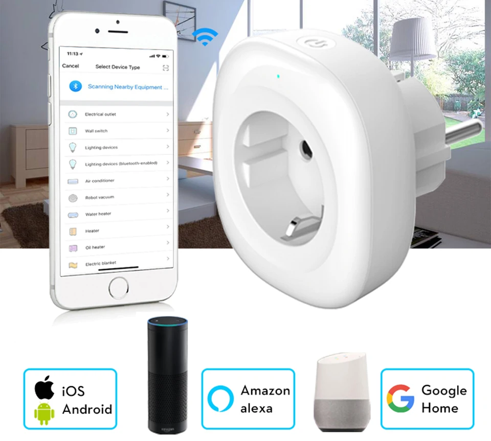 Wifi умная розетка EU Plug мобильное приложение дистанционное управление работает с Amazon Alexa Google Home не требуется концентратор с USB выходом