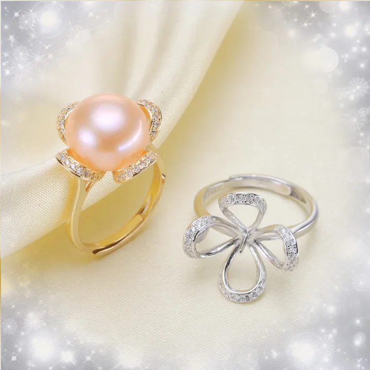 Новые классические регулируемые кольца женские с жемчугом сделай сам ювелирные