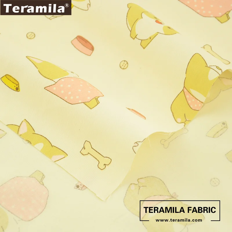 Teramila из хлопка с принтом милый мультфильм Пикачу Дизайн Бежевый саржевая ткань для подушек лоскутное украшение Шитье
