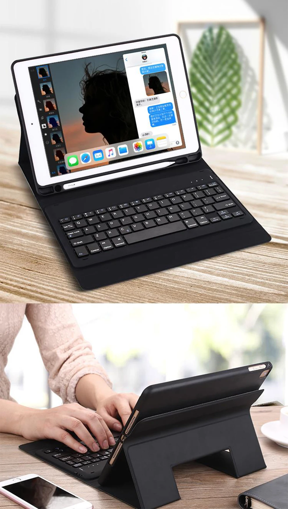 Желе расческа Bluetooth Беспроводной клавиатура для Apple iPad 9,7 5th 6th поколения Флип кожаный чехол смарт-чехол на магните