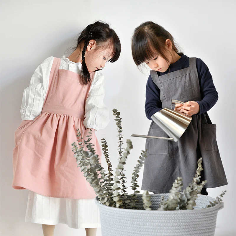 2018 платье Кружевной Фартук для детей милый детский фартук с карманом Кухонные