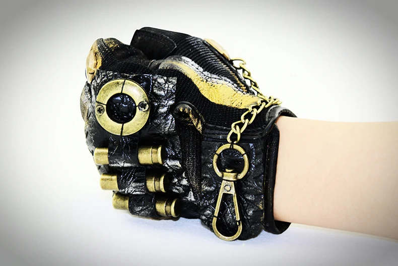 Gear Duke Хэллоуин Косплей Высокое качество Лидер продаж стимпанк нейтральный рок локомотив танцевальное шоу Прохладный половина пальца перчатки реквизит