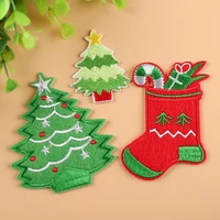 12pcslot christmas series patches iron on cloth stickers diy badges embroidered santa claus christmas tree patches for clothes