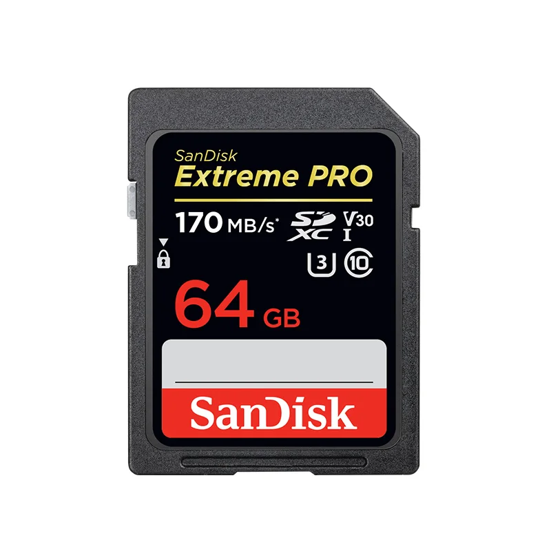 64GB Двойной флеш-накопитель SanDisk Extreme PRO SD карты 128 Гб 64 Гб оперативной памяти, 32 Гб встроенной памяти Class 10 SDXC карты памяти SDHC карты памяти 170 МБ/с. для SLR Камера - Емкость: 64GB