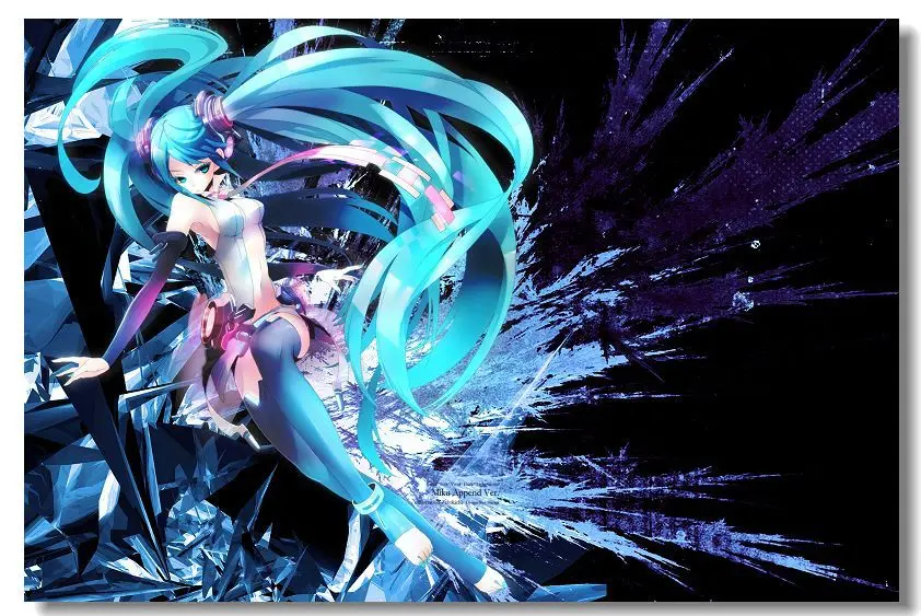 Бесплатная Доставка Hatsune Miku Vocaloid японский аниме на заказ холст постер стильные