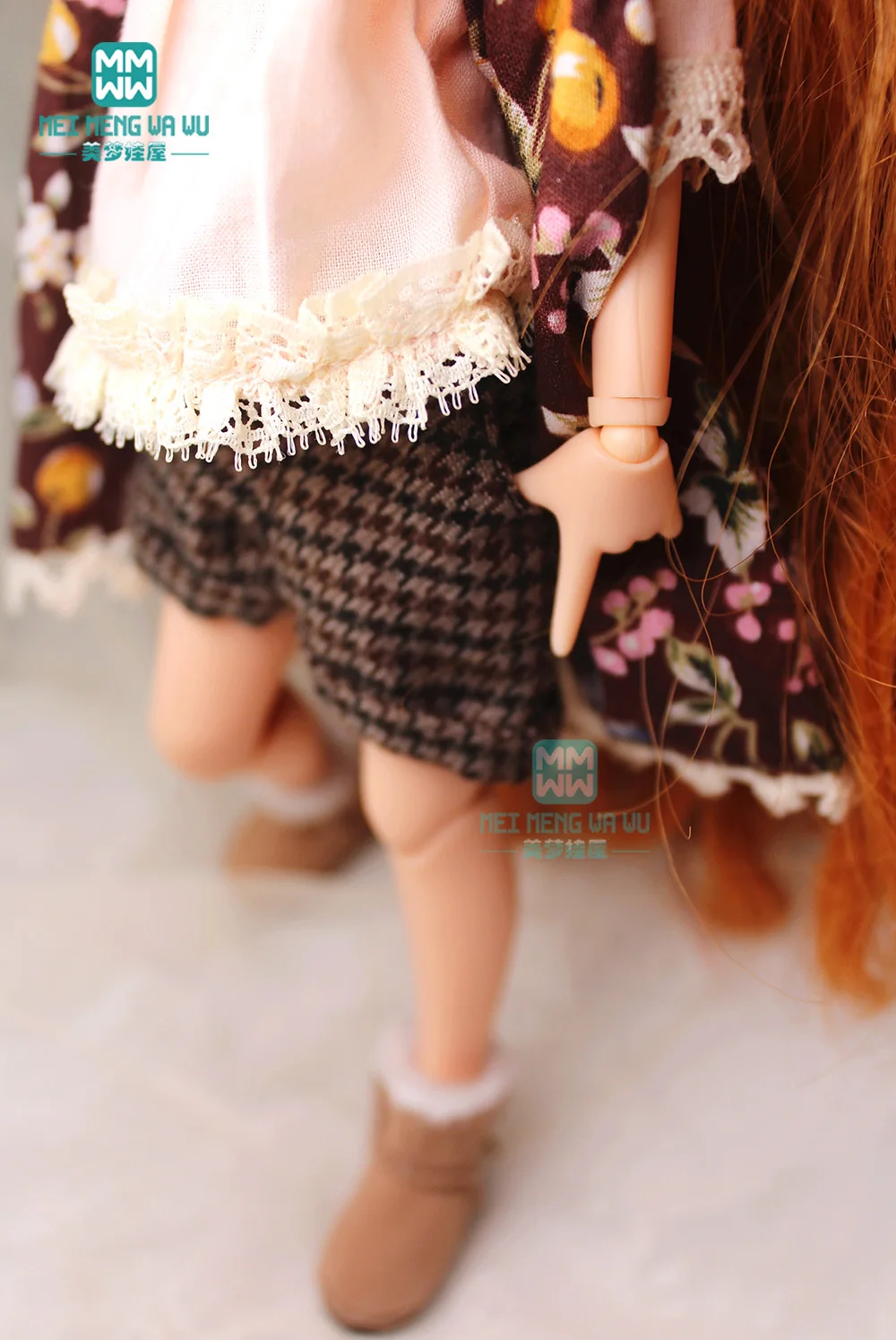 1 шт. модная одежда Blyth doll шорты с отворотами черный джинсовый клетчатый хаки для