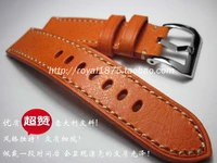 relatively thick 22mm hand made high quality leather watch strap band for men watch with stainless steel buckle free shipping
