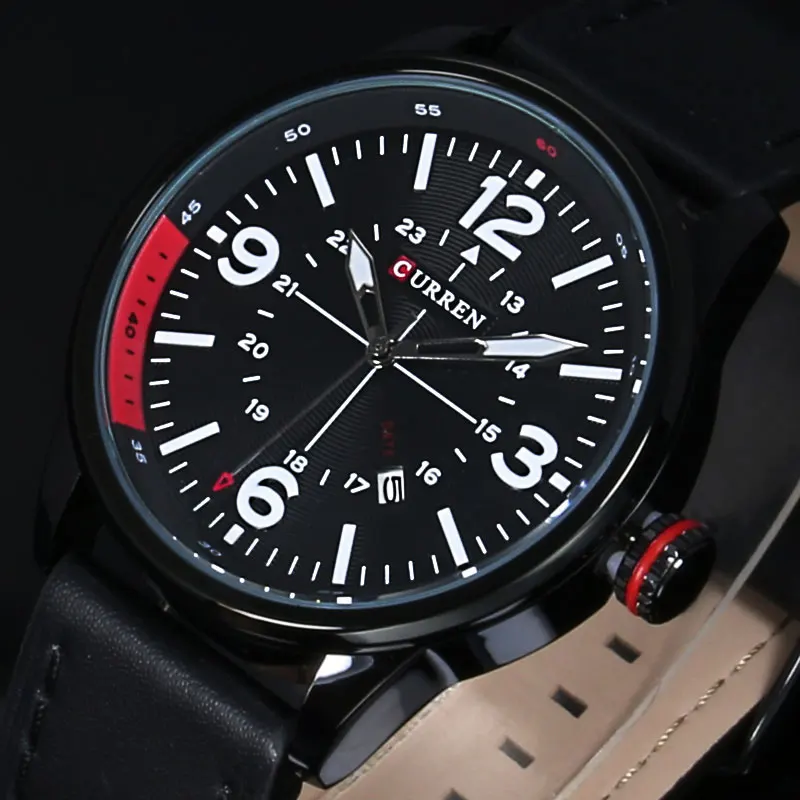 Новые Curren Роскошные брендовые Модные мужские военные спортивные часы кварцевые