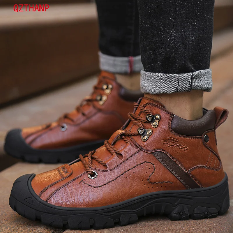 Повседневные кроссовки Высококачественные мокасины Первый слой Зимняя обувь