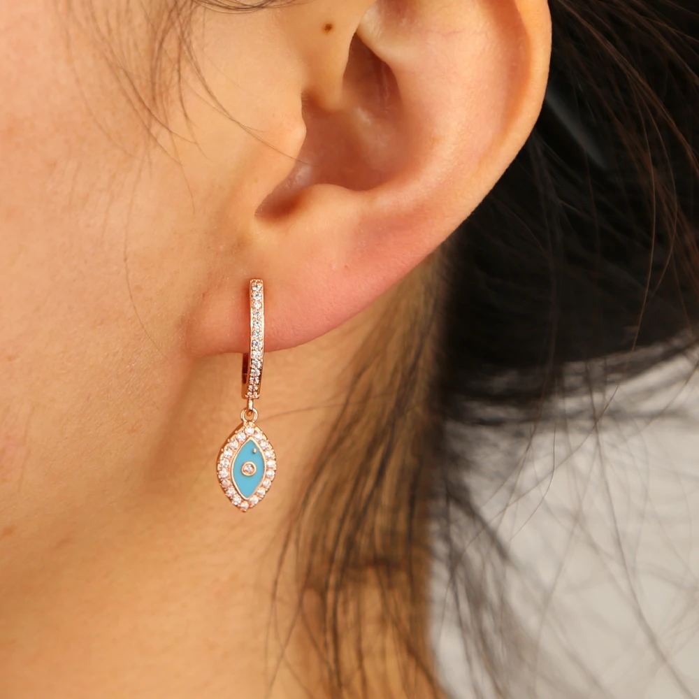 Милые женские ювелирные изделия с эмалью и маленькими каплями для глаз