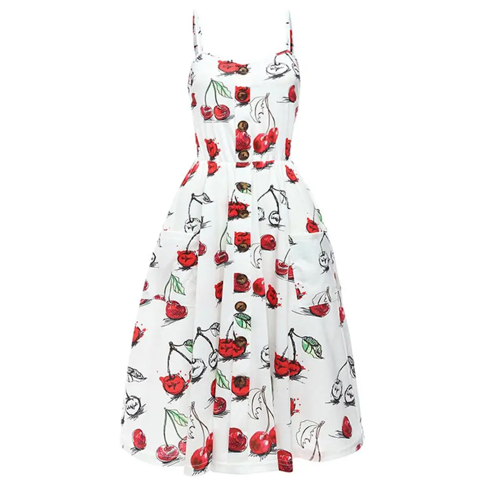 Женское платье с цветочным принтом Boho летнее миди на тонких бретельках открытой