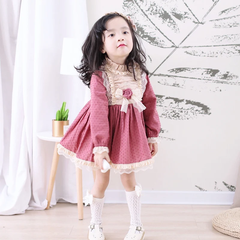 Осеннее детское платье для девочек в испанском стиле хлопковое милое маленьких