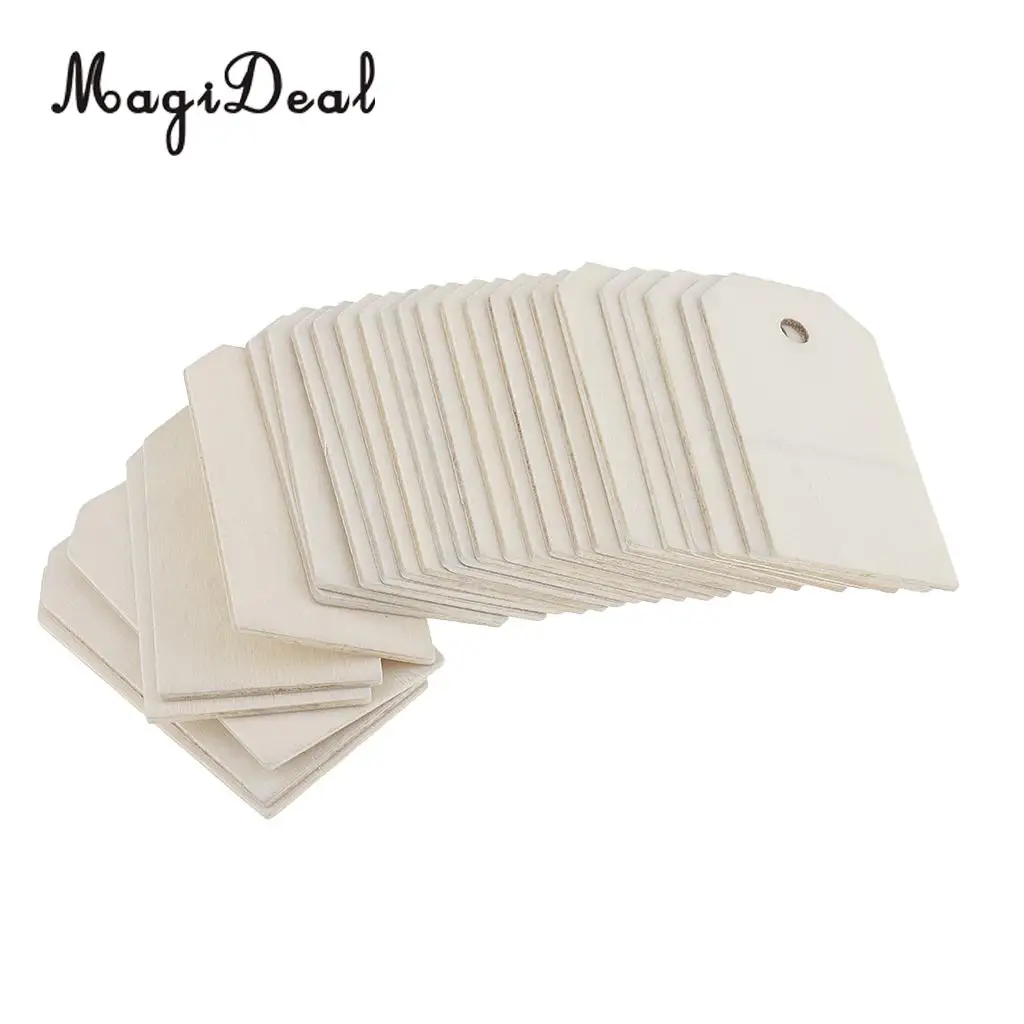 75 шт. черная/Белая пустая деревянная Подарочная бирка подвесная этикетка доска