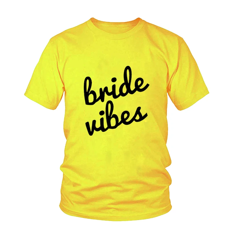 2018 женская футболка Bride Vibes рубашка для невесты свадебная подружки крутые
