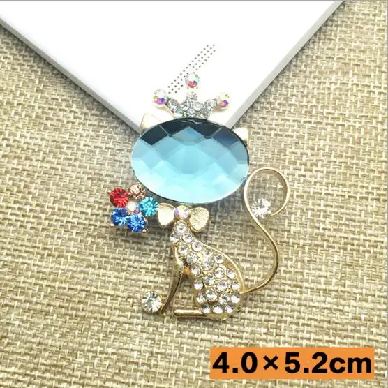 Lake Blue Горячая DIY Новые Модные Подвески Стразы Корона кошка сплав обувная одежда украшения для волос аксессуары для сотовых телефонов косметологии - Окраска металла: Lake Blue