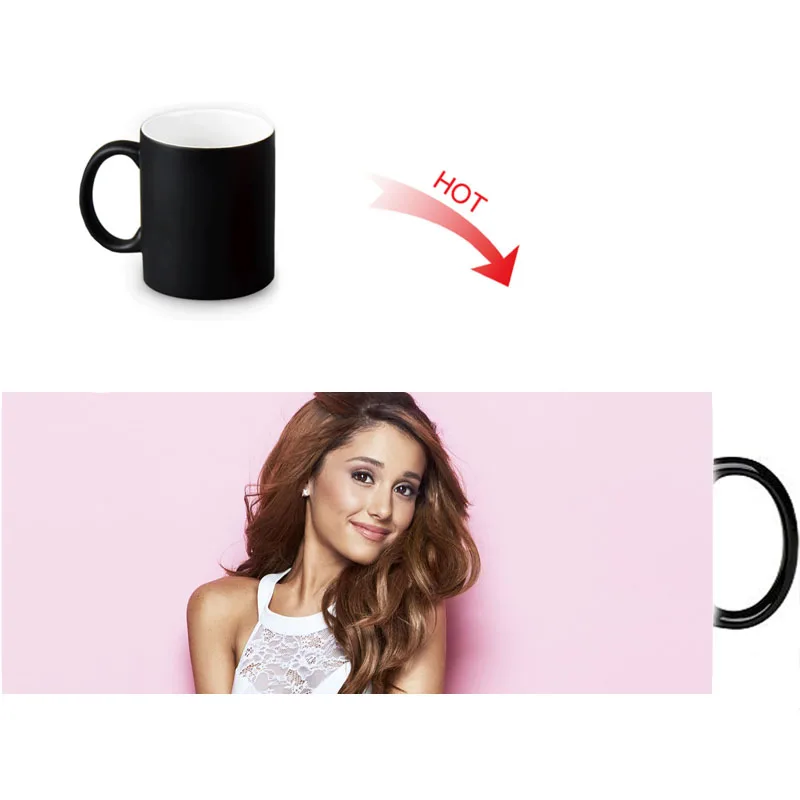 Ariana Grande Heat Reveal Mug Color Change Coffee Cup Sensitive Mugs Temperature Sensing DIY Birthday Gift | Дом и сад