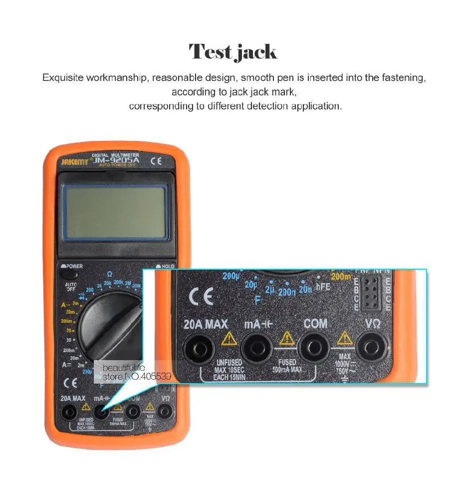 JM 9205A Цифровой мультиметр профессиональный Электрический Ручной ЖК-Тестер Вольтметр AC DC напряжение NCV Сопротивление ом Гц Тестер