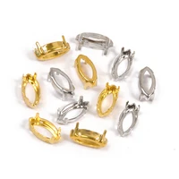 new navette shapes nest style sewing setting sew on rhinestones with copper claw diy clothing jewelry accessories