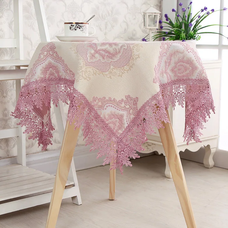 2018 креативные скатерти из полиэстера для стола столовой Декор кружевные края