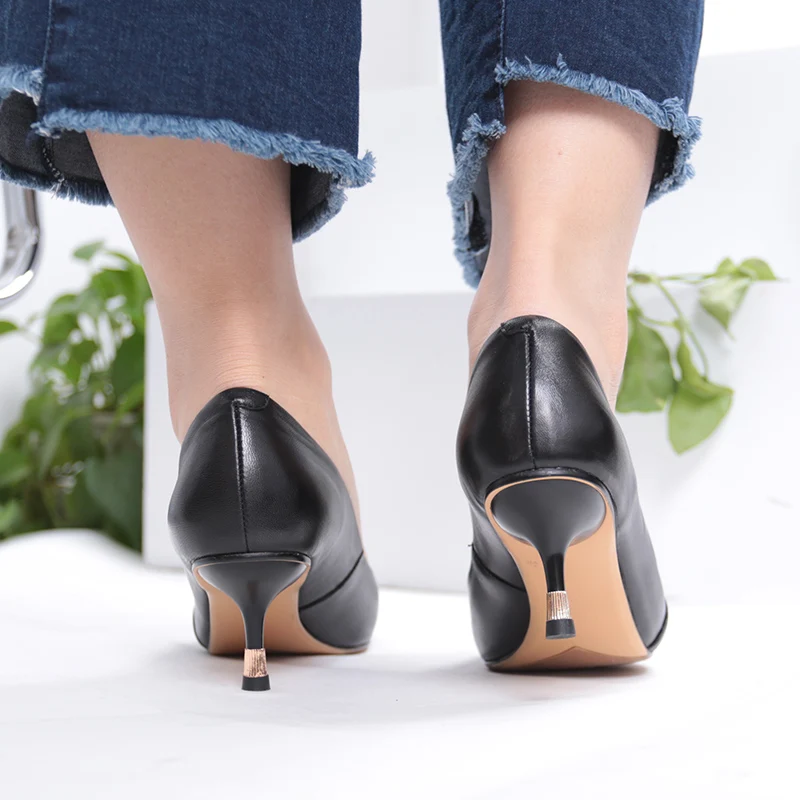 SHUANGFENG women pumps 2018 Summer Women's Shoes Sexy Pointed toe High Heels Sandals Metal decoration Genuine Leather Women Shoe | Обувь
