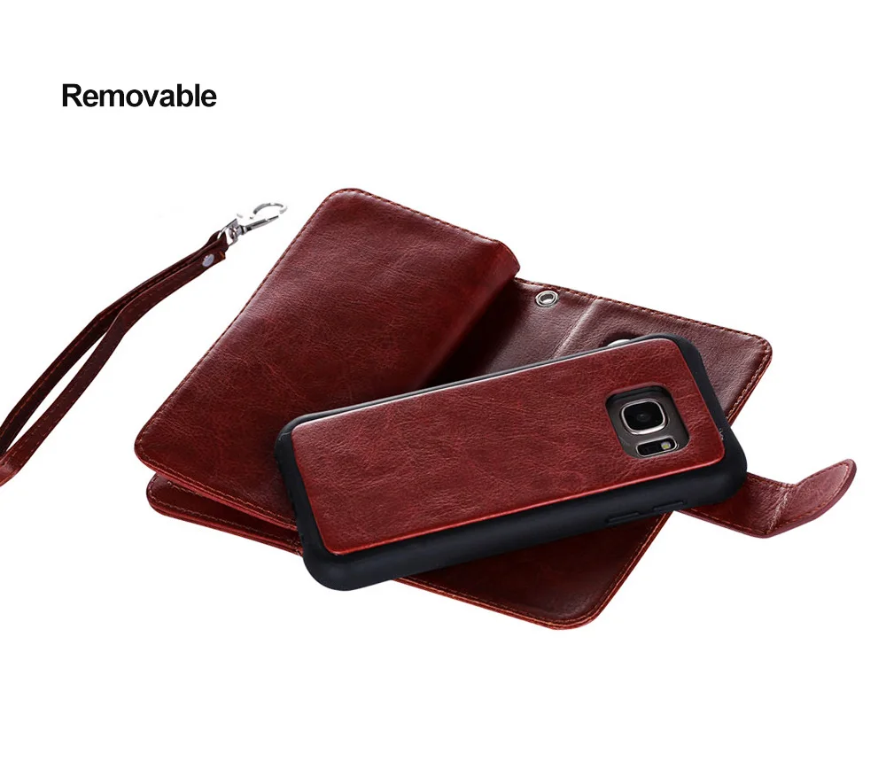 Чехол LANCASE для Samsung Note 4 съемный кожаный чехол бумажник Galaxy S7 Edge S6 5 S8 Plus|for samsung galaxy|s6