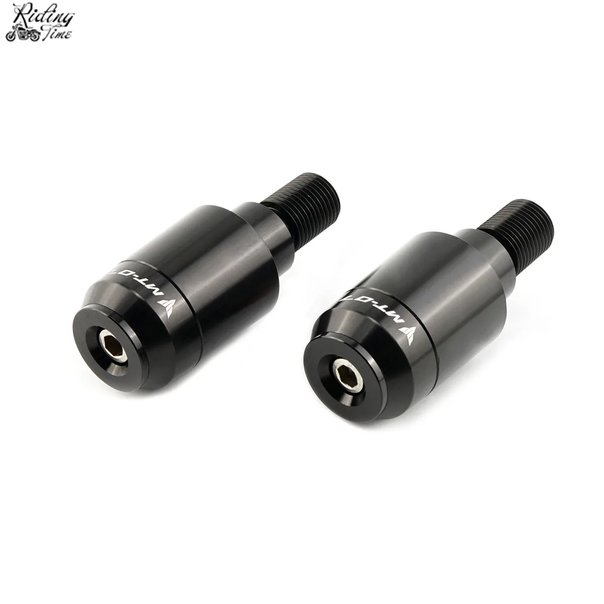 Black Motorcycle Handlebar Caps Grips Ends For Yamaha MT07 MT 07 FZ07 FZ 07 Handle Bar Ends Cap Grip End - Цвет: Black