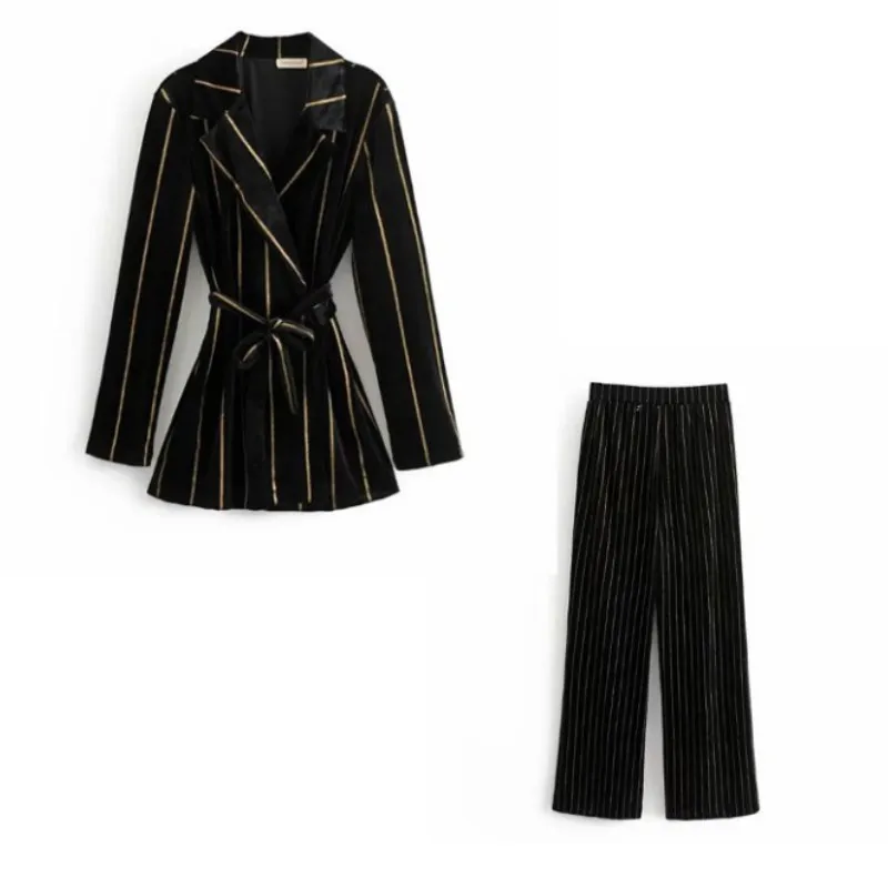 Женский модный тонкий костюм из двух предметов 2019 весенний приталенный