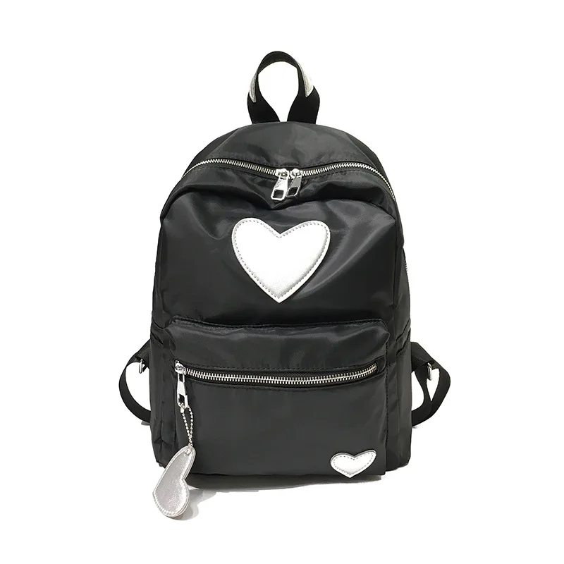 Мода нейлон персиковая женская рюкзак случайные опрятный кожаные черные рюкзаки