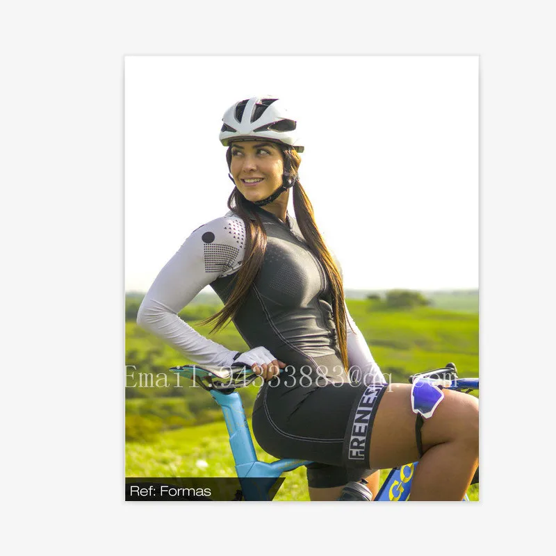 Женский спортивный костюм с длинным рукавом для катания на велосипеде Триатлон