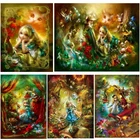 DIY Алмазная картина Алиса мечта длинная манга Страна Чудес узор 5D ювелирные изделия вышивка крестиком подарок мозаика украсит ваш дом