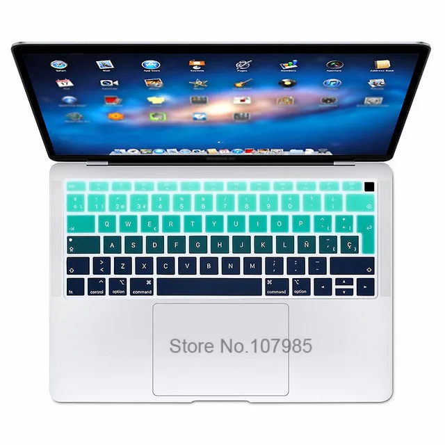 Чехол с испанской клавиатурой для Macbook Air 13 2018 защита от воды и пыли градиентный