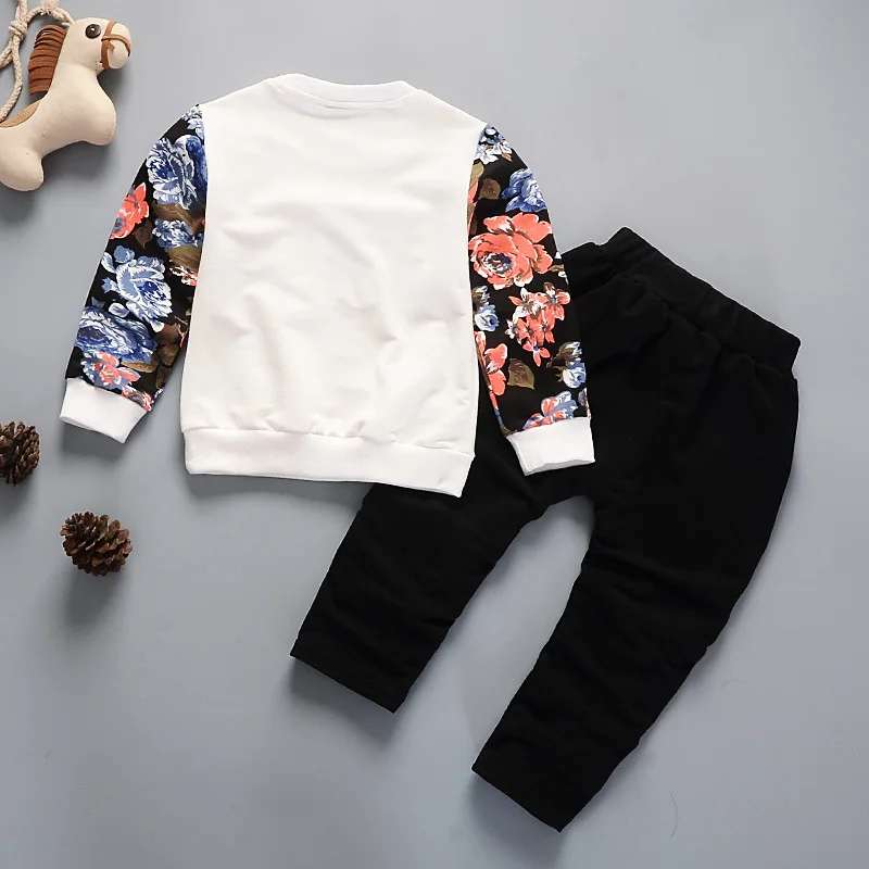 НОВЫЕ комплекты детской одежды повседневный спортивный костюм с цветочным