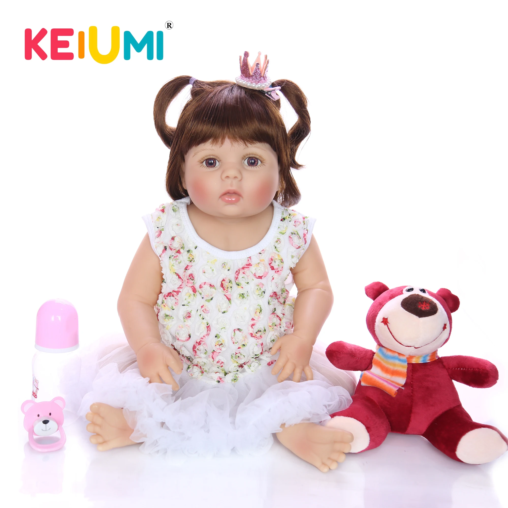 KEIUMI Lovely 23 ''Reborn Baby Doll силиконовый Полный корпус реалистичные пинцеты Boneca