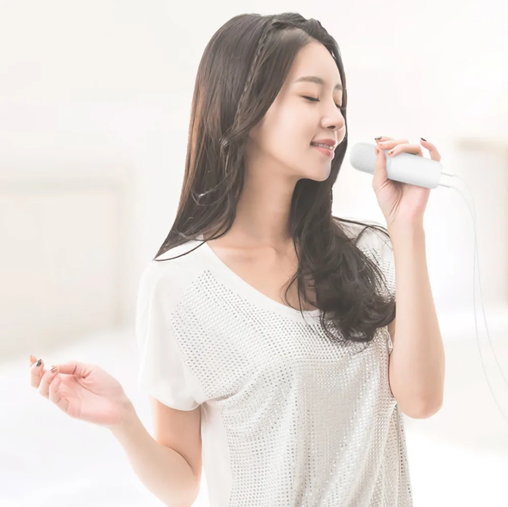 Xiaomi Youpin ультра-тонкий мини караоке беспроводной микрофон шумоподавление мини домашний KTV DPS чип портативный микрофон для пения