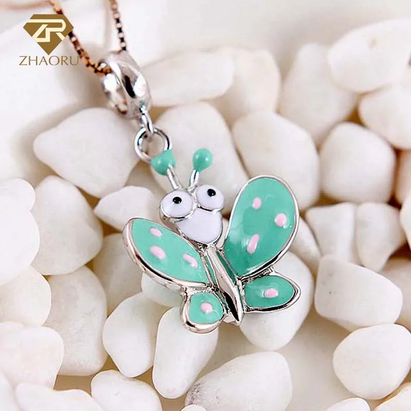 Zhaoru серебро 925 пробы красная подвеска с эмалью очаровательный кулон подходит для