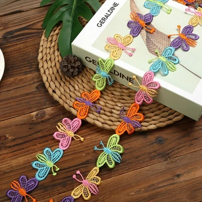 ShuanShuo 2cm wide Lace Trimming Knit Wedding Embroidered DIY Handmade Quilt Ribbon Embroidery Craft Accessories 1yard - Цвет: HB004D