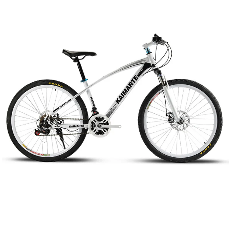 spoke white black 26 дюймов горный велосипед 21 скорость высокоуглеродистая стальная рама велосипед двойные дисковые тормоза спицы колеса и нож колеса велосипед - Цвет: spoke white black