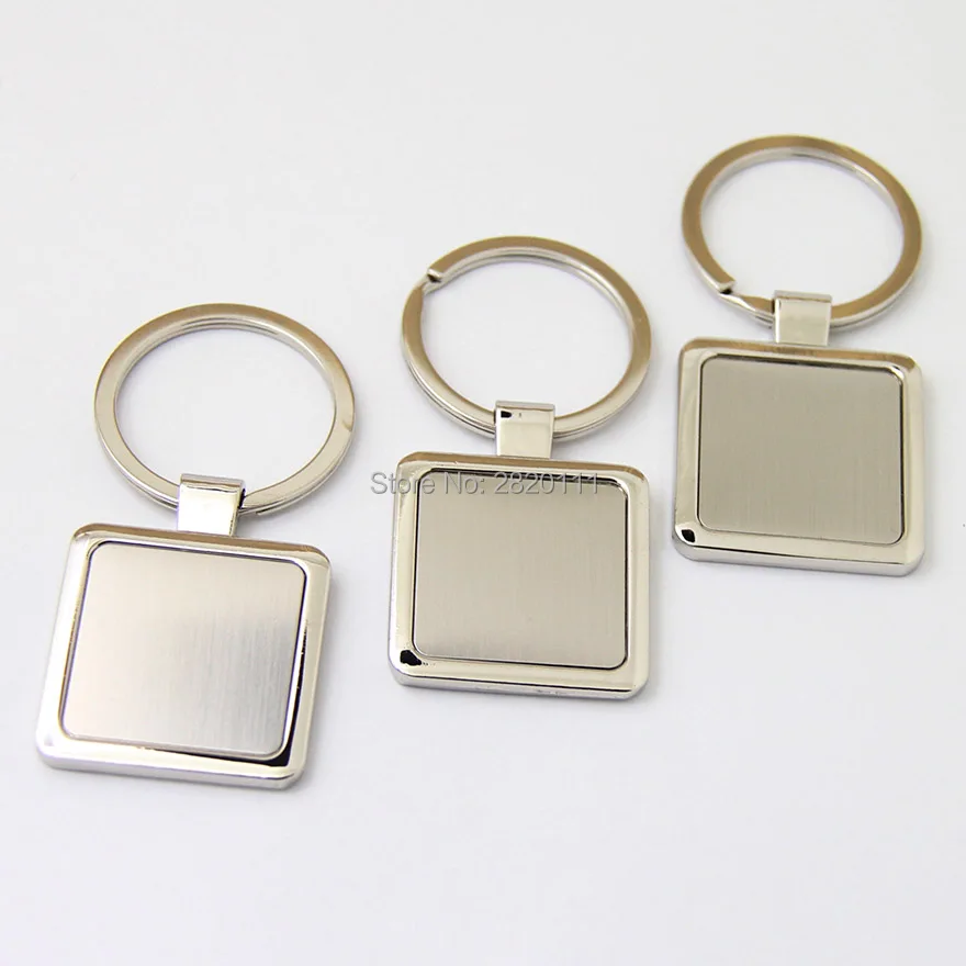 Wholesale-10Pcs пустая квадратная металлическая цепочка для ключей высокое качество