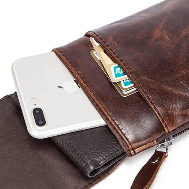Для мужчин сначала Слои коровьей натуральной кожи моды Crossbody Сумка пояс поясная