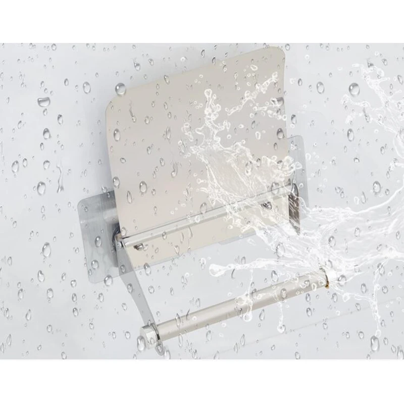 Чехол для ванной из нержавеющей стали держатель бумаги настенный клей без дрелей