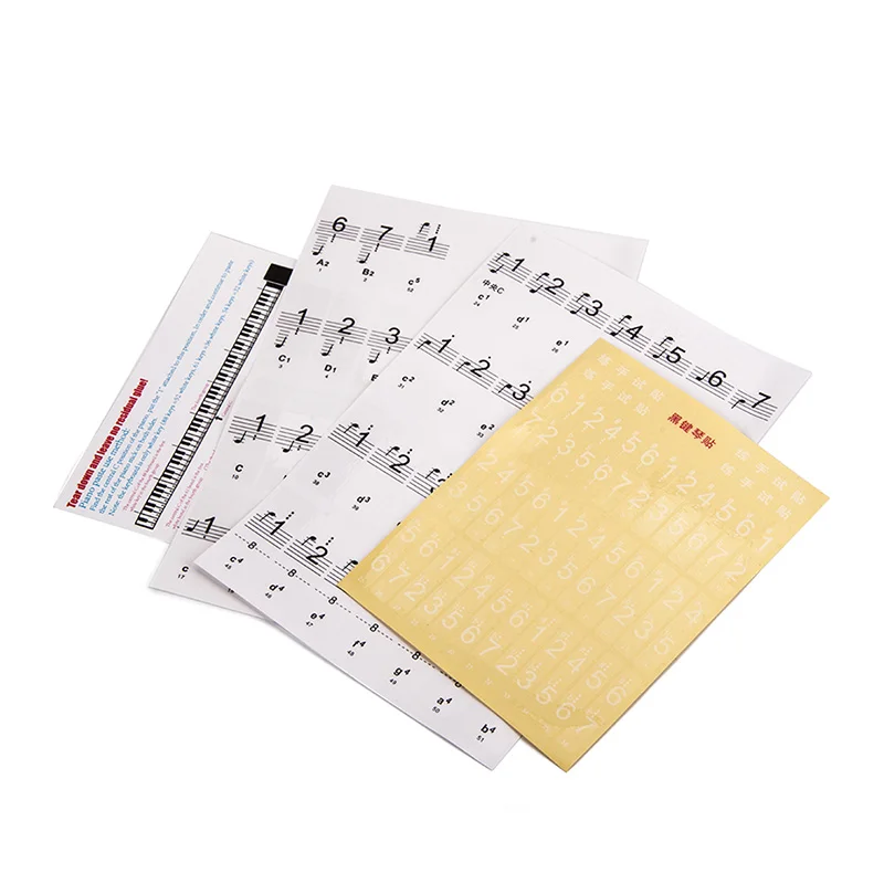 Наклейка на клавиатуру пианино прозрачная с памятью долговечная для 54 61 88 клавиш