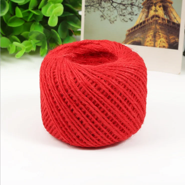 50M/Roll Natural Burlap Hessian Jute Twine Cord Hemp Rope String 2mm Rustic Wrap Gift Packing Wedding Decoration DIY | Дом и сад