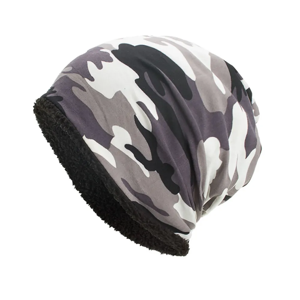 Зимние шапки для женщин Beanie мужские Skullies Bonnets теплые свободные камуфляжные