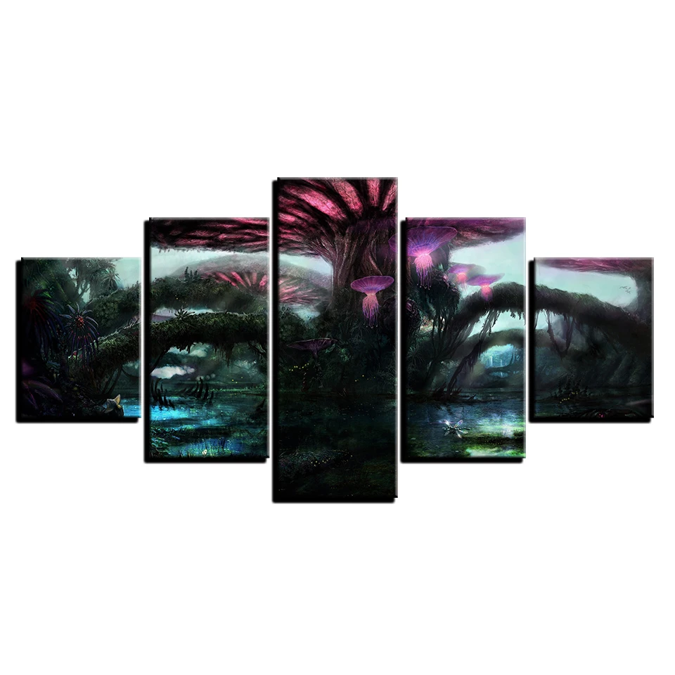 Холст Home Decor Фотографии Wall Art рамки 5 шт. в стиле волшебного леса гриб картины с