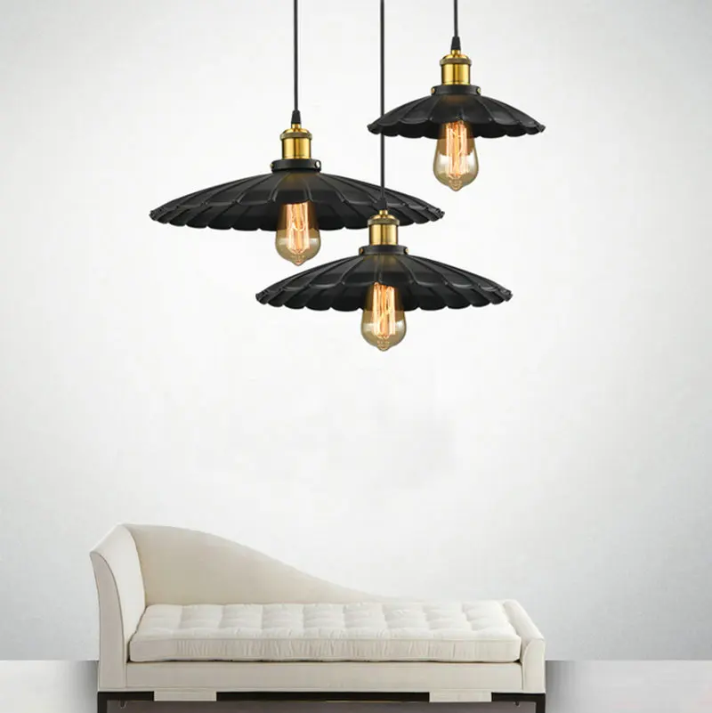 E27 ОКРАШЕННЫЙ ЖЕЛЕЗНЫЙ Ретро винтажный подвесной светильник белого/черного