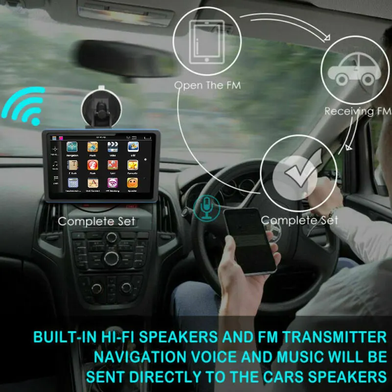 Портативный GPS навигатор для автомобиля 3D карта обзора 5 дюймов навигация прочный