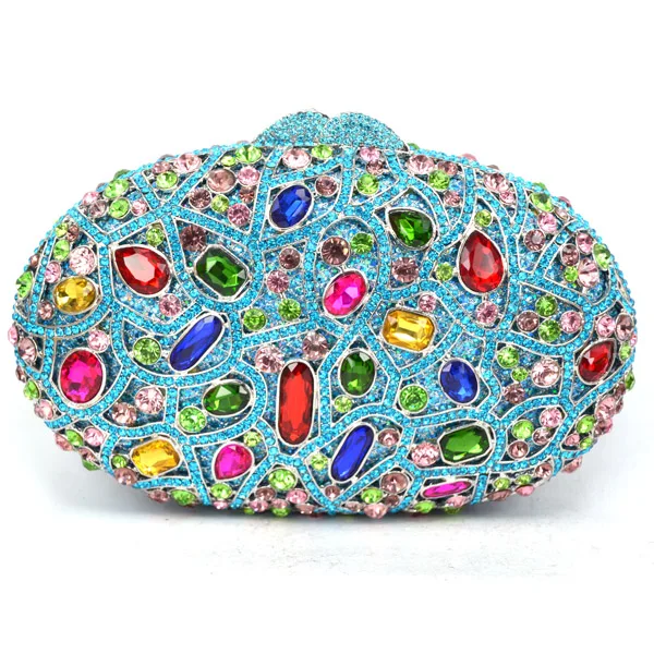 clutch bag Брендовая дизайнерская Роскошная разноцветная Сумка-клатч с кристаллами женская вечерняя сумочка с бриллиантами золотистая овальная Свадебная Банкетная Сумочка Сумки SC467 - Цвет: clutch bag