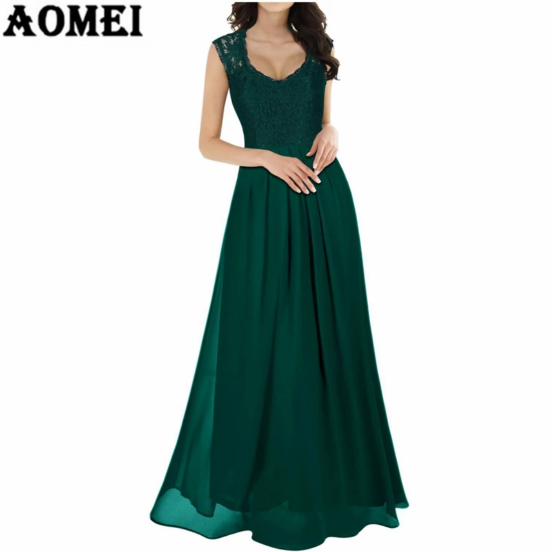 Женское платье макси длинное кружевное с открытой спиной Формальное вечернее